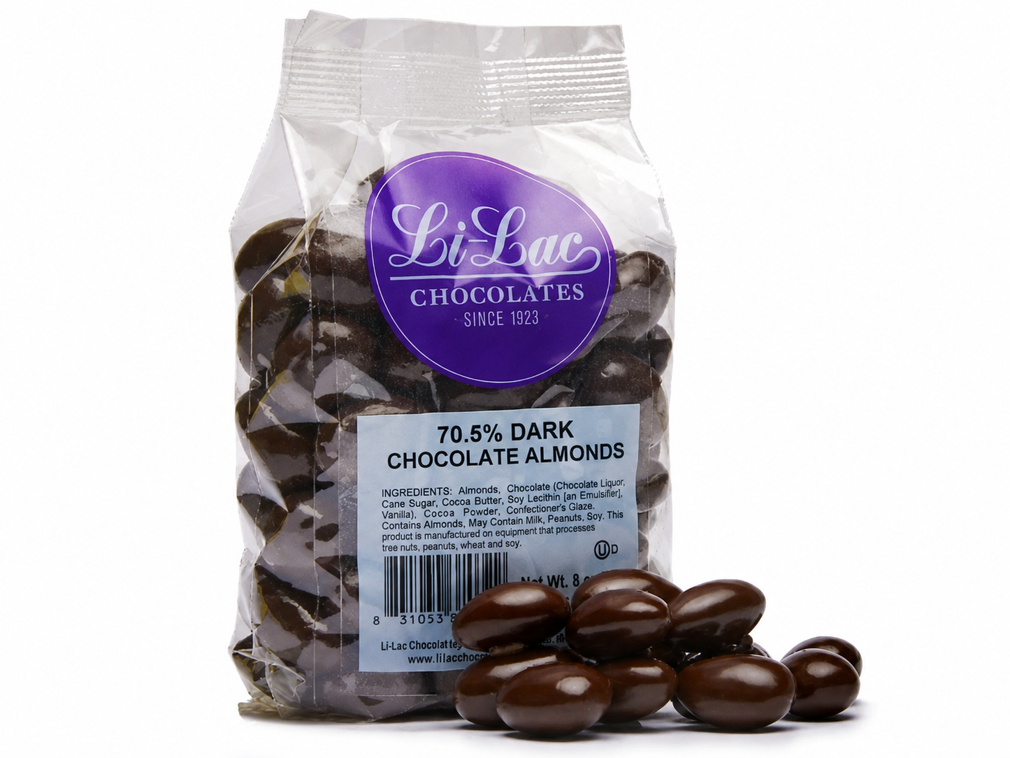 70.5% Chocolate Almond Dark (Dairy Free) (8 oz. Bag)