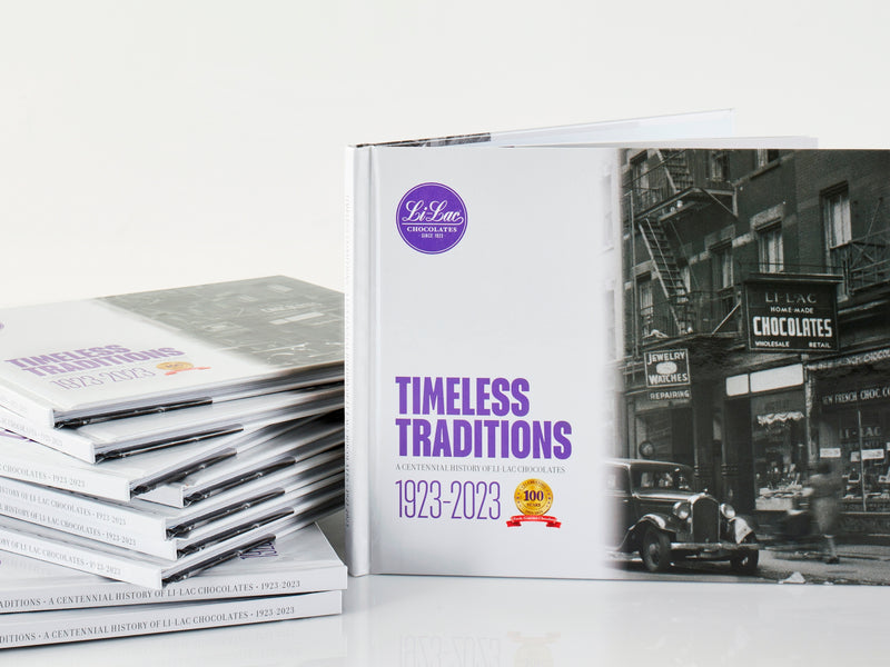 A hardcover book with an old picture from the 1940s on the cover of Li-Lac&