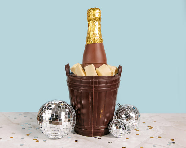 Chocolate Champagne Bottle in Bucket | Li-Lac – Li-Lac Chocolates
