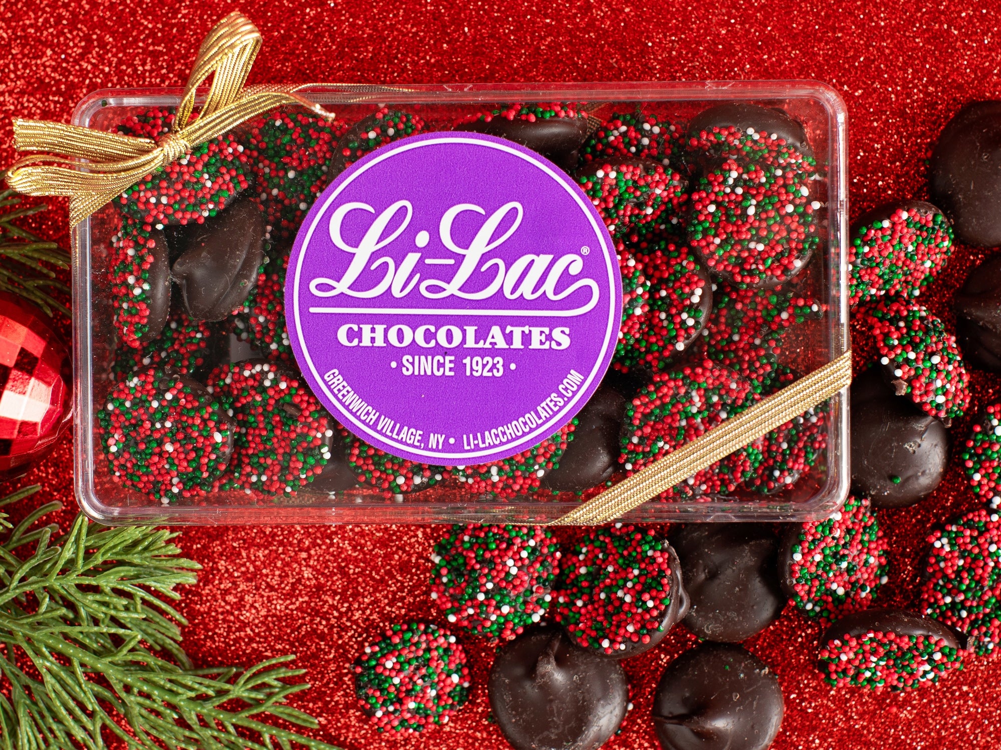 Christmas Chocolate Nonpareils | Gourmet Gifts – Li-Lac Chocolates