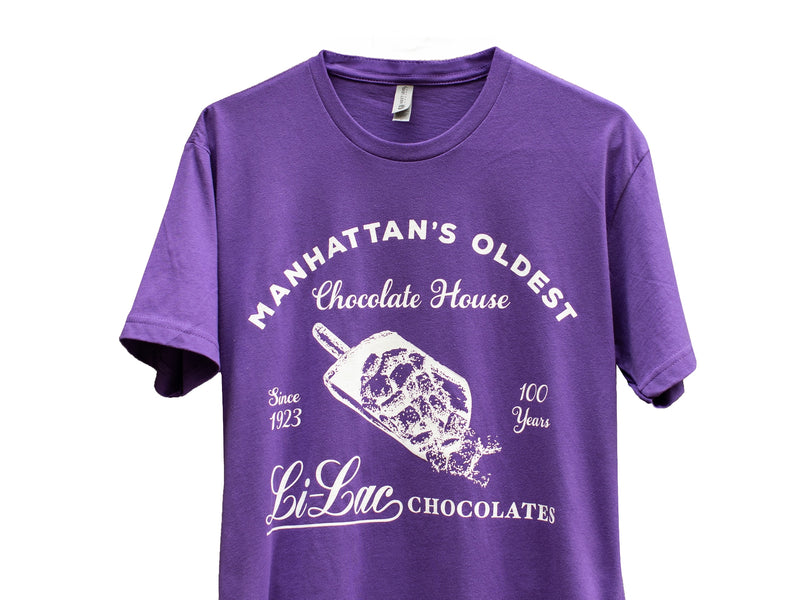 A lavender t-shirt with Manhattan&