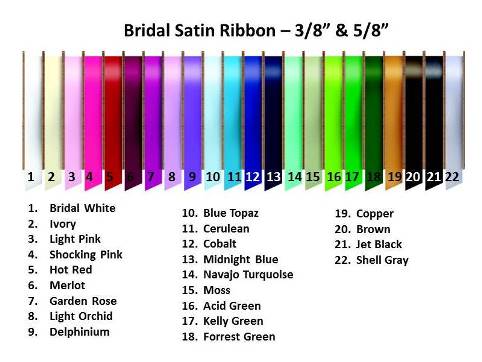 Twenty-two ribbon colors are displayed and numbered.