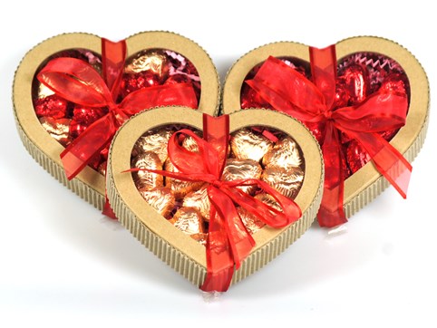 Decorated Chocolate Heart Boxes