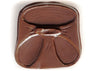 Milk chocolate molded into the shape of a two-dimensional diaper. 