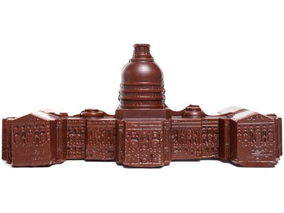 Molded dark chocolate in the shape of a three-dimensional model of the U.S. Capitol Building.