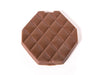 A three-dimensional chocolate molded hexagon shaped Makeup Compact.