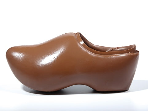 Molded chocolate in the shape of a traditional Dutch Wooden Shoe.