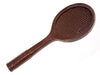 A molded chocolate Tennis Racket has grip details and netting details.