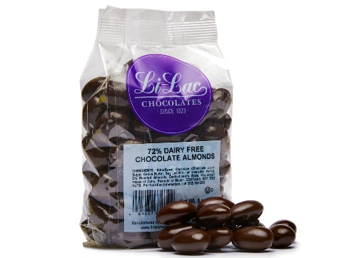 72% Dark Chocolate Almonds, 8 oz. Bag (Dairy Free)