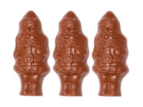 Little molded chocolates that look like Santa Claus.