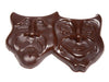 Chocolate molded into the smiling Comedy and  grimacing Tragedy Masks.