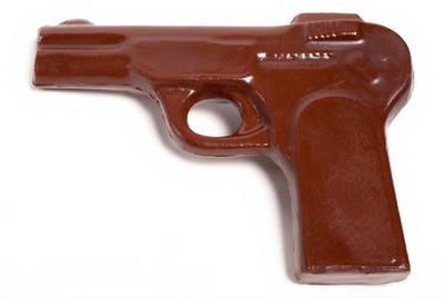 A molded chocolate hand gun.