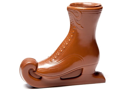 A chocolate molded, old fashioned Ice Skate Boot.