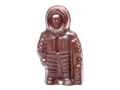 A cute little chocolate molded astronaut.