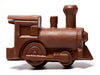 An old school locomotive shaped molded chocolate train.