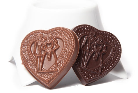 Bride & Groom Chocolate Heart Favor Bags (25 favor bag)